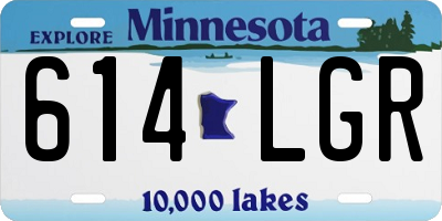 MN license plate 614LGR