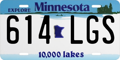 MN license plate 614LGS
