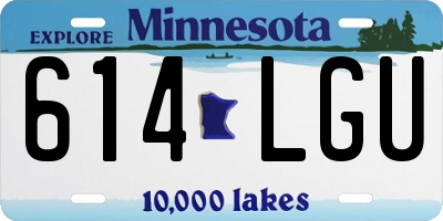 MN license plate 614LGU