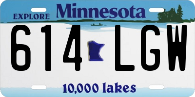 MN license plate 614LGW