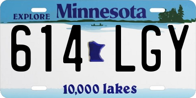 MN license plate 614LGY