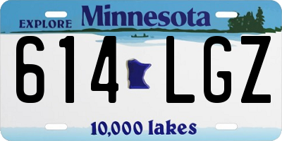 MN license plate 614LGZ