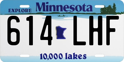 MN license plate 614LHF