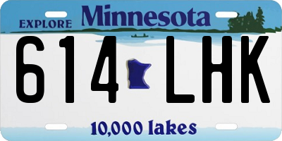 MN license plate 614LHK