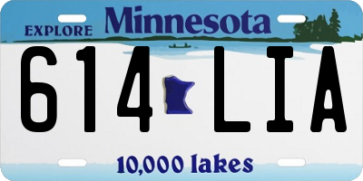 MN license plate 614LIA