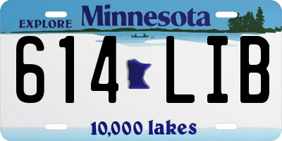 MN license plate 614LIB
