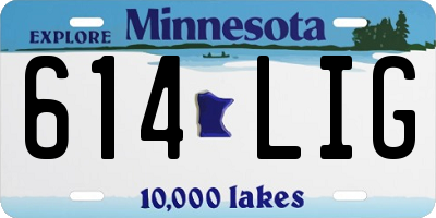 MN license plate 614LIG