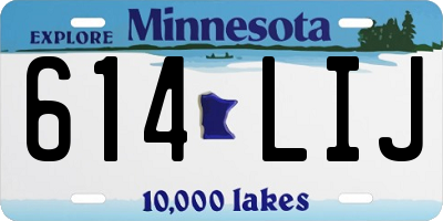 MN license plate 614LIJ