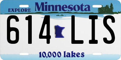 MN license plate 614LIS