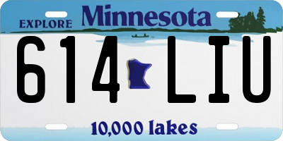 MN license plate 614LIU