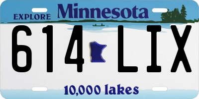 MN license plate 614LIX
