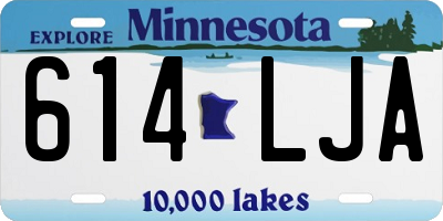 MN license plate 614LJA