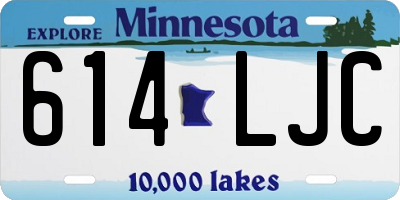 MN license plate 614LJC