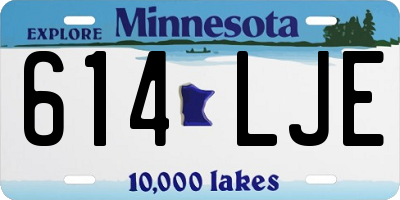 MN license plate 614LJE