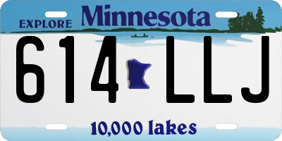 MN license plate 614LLJ