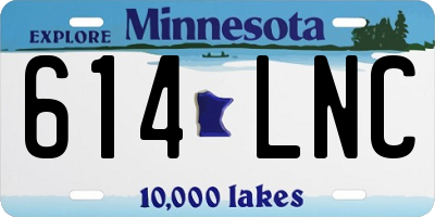 MN license plate 614LNC