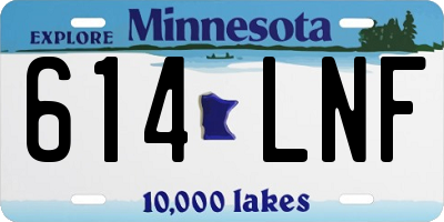 MN license plate 614LNF