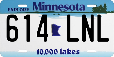 MN license plate 614LNL