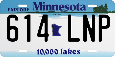MN license plate 614LNP