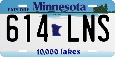 MN license plate 614LNS