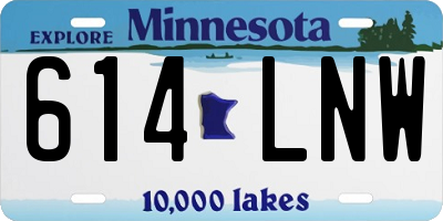 MN license plate 614LNW