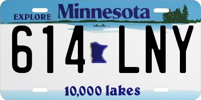 MN license plate 614LNY