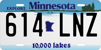 MN license plate 614LNZ