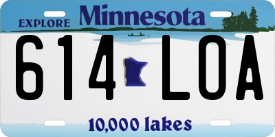 MN license plate 614LOA