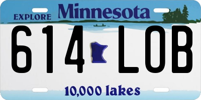 MN license plate 614LOB