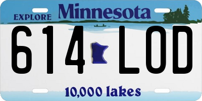 MN license plate 614LOD