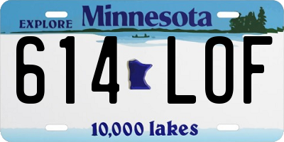 MN license plate 614LOF