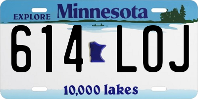 MN license plate 614LOJ