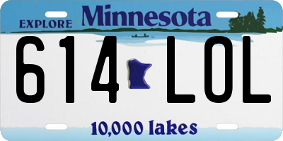 MN license plate 614LOL