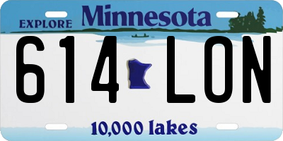 MN license plate 614LON