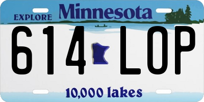 MN license plate 614LOP