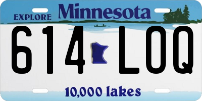 MN license plate 614LOQ