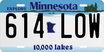 MN license plate 614LOW