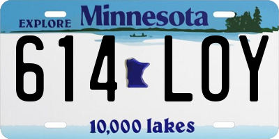 MN license plate 614LOY