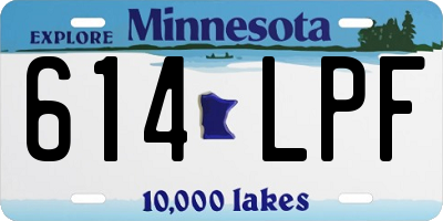 MN license plate 614LPF