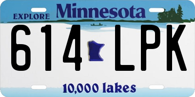 MN license plate 614LPK
