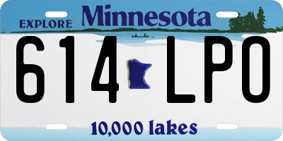 MN license plate 614LPO