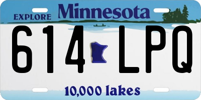 MN license plate 614LPQ