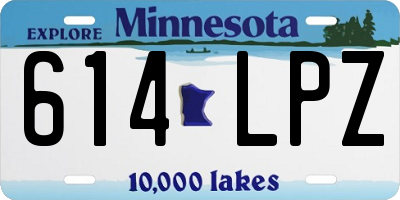 MN license plate 614LPZ
