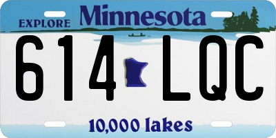 MN license plate 614LQC