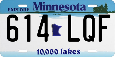 MN license plate 614LQF