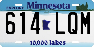 MN license plate 614LQM