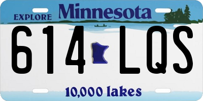 MN license plate 614LQS
