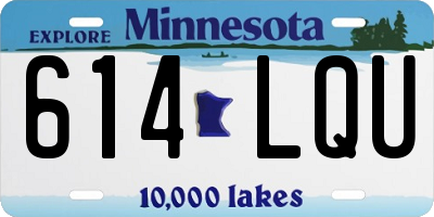 MN license plate 614LQU