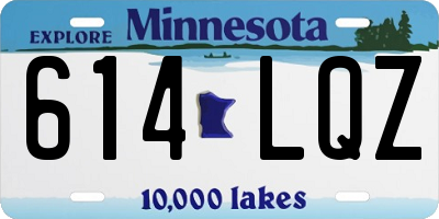 MN license plate 614LQZ