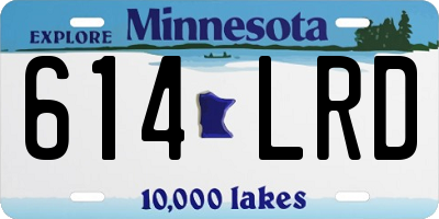 MN license plate 614LRD